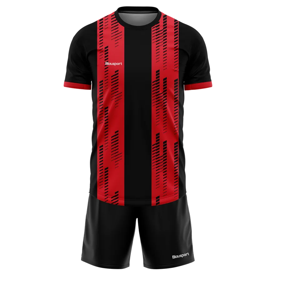Kırmızı-siyah şeritli Blausport forması