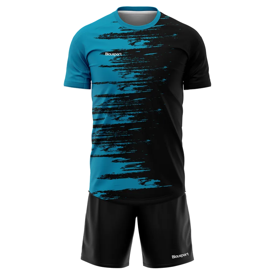 Petrol mavisi fırça desenli Blausport forması